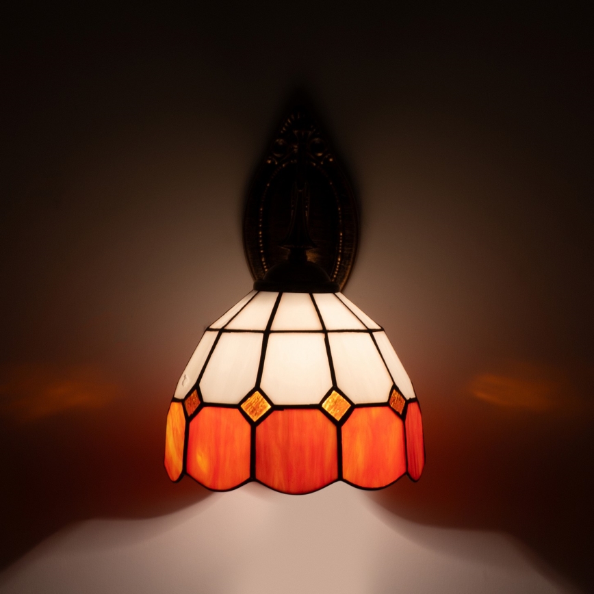 Brilagi - Aplique de parede Tiffany em vitral SIENNA 1xE14/40W/230V
