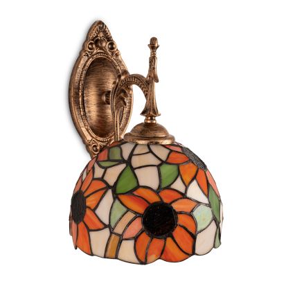 Brilagi - Aplique de parede Tiffany em vitral SUNFLOWER 1xE14/40W/230V