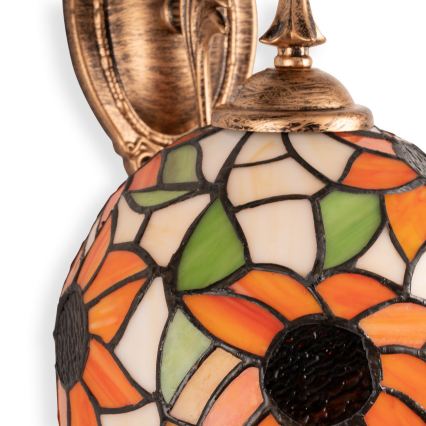 Brilagi - Aplique de parede Tiffany em vitral SUNFLOWER 1xE14/40W/230V
