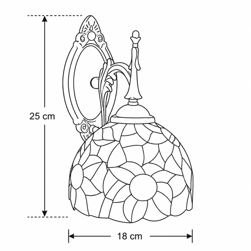 Brilagi - Aplique de parede Tiffany em vitral SUNFLOWER 1xE14/40W/230V
