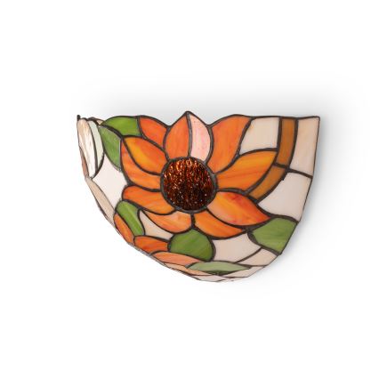 Brilagi - Aplique de parede Tiffany em vitral SUNFLOWER 1xE14/40W/230V