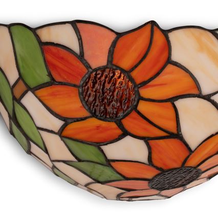 Brilagi - Aplique de parede Tiffany em vitral SUNFLOWER 1xE14/40W/230V