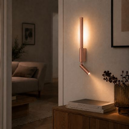 BRILAGI - Aplique de parede direcionável VIXON LED/3W/230V + LED/5W, acabamento bronze, CRI 90