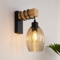 BRILAGI - Aplique de parede WOOD GLASS 1xE27/60W/230V pinho/preto/bege fumê