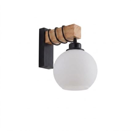 BRILAGI - Aplique de parede WOOD GLASS 1xE27/60W/230V pinho/preto/branco