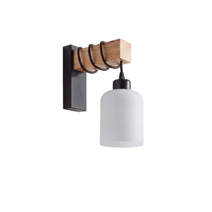 BRILAGI - Aplique de parede WOOD GLASS 1xE27/60W/230V pinho/preto/branco
