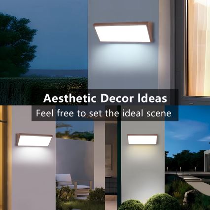 Brilagi - Aplique de parede LED para exterior com sensor TRIANGLE LED/42W/230V, castanho, IP65