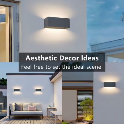 Brilagi - Aplique LED de parede para exterior DONNANI LED/7W/230V 20 cm antracite IP44