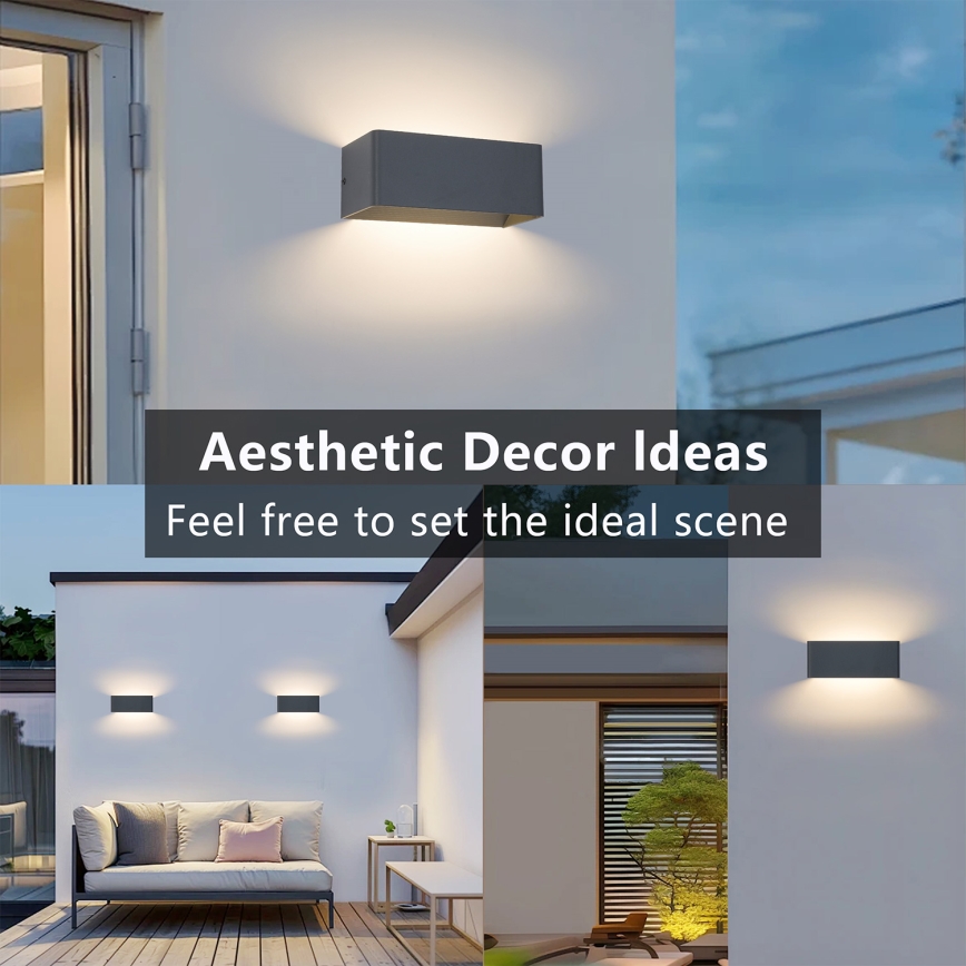 Brilagi - Aplique LED de parede para exterior DONNANI LED/7W/230V 20 cm antracite IP44