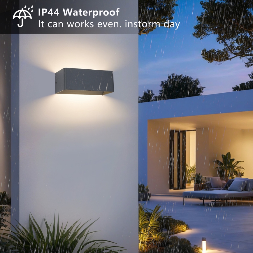 Brilagi - Aplique LED de parede para exterior DONNANI LED/7W/230V 20 cm antracite IP44