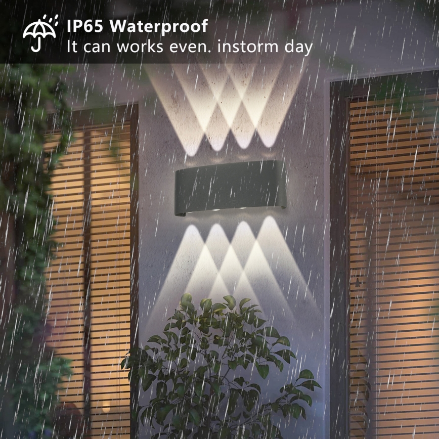 Brilagi - Aplique LED de parede para exterior FLAREBOX LED/8W/230V antracite IP65