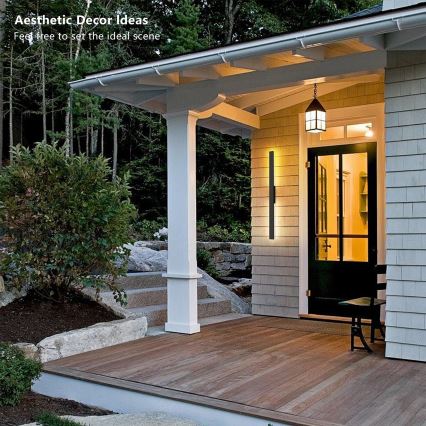 Brilagi - Arandela LED exterior LUNA LED/24W/230V 3000K IP65 100 cm preta IRC 90