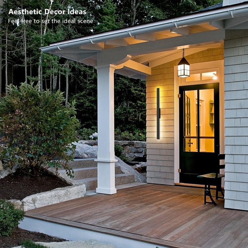 Brilagi - Arandela LED exterior LUNA LED/24W/230V 3000K IP65 100 cm preta IRC 90