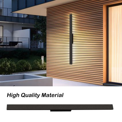 Brilagi - Arandela LED exterior LUNA LED/24W/230V 3000K IP65 100 cm preta IRC 90