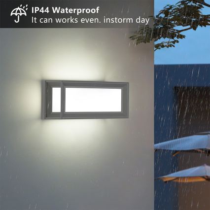 Brilagi - Aplique de parede exterior LED PARKER LED/12W/230V 3000/4500/6000K cinzento IP44