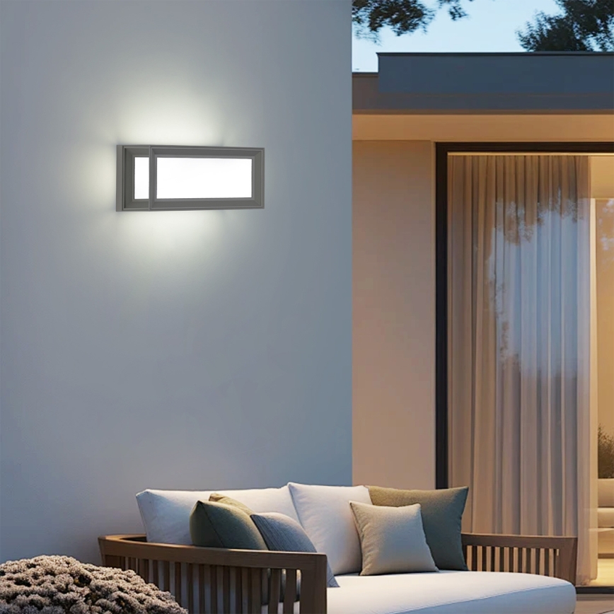 Brilagi - Aplique de parede exterior LED PARKER LED/12W/230V 3000/4500/6000K cinzento IP44