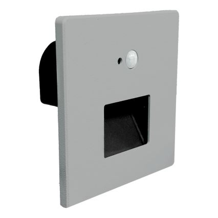 Brilagi - Luminária de escada LED com sensor de movimento e crepuscular JACK LED/3W/230V 3000/4000/6500K IP65 cinza