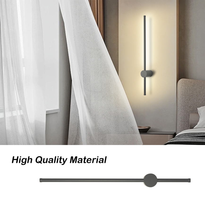 Brilagi - Aplique de parede exterior LED AURA LED/12W/230V 3000K IP54 65 cm antracite CRI 90