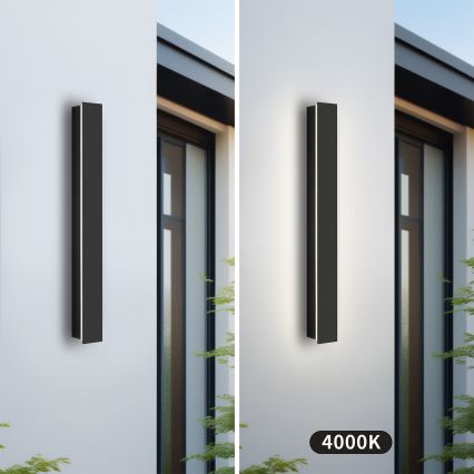 Brilagi - Aplique de parede LED para exterior LINEAR LED/12W/230V 4000K IP65 50 cm preto CRI 90