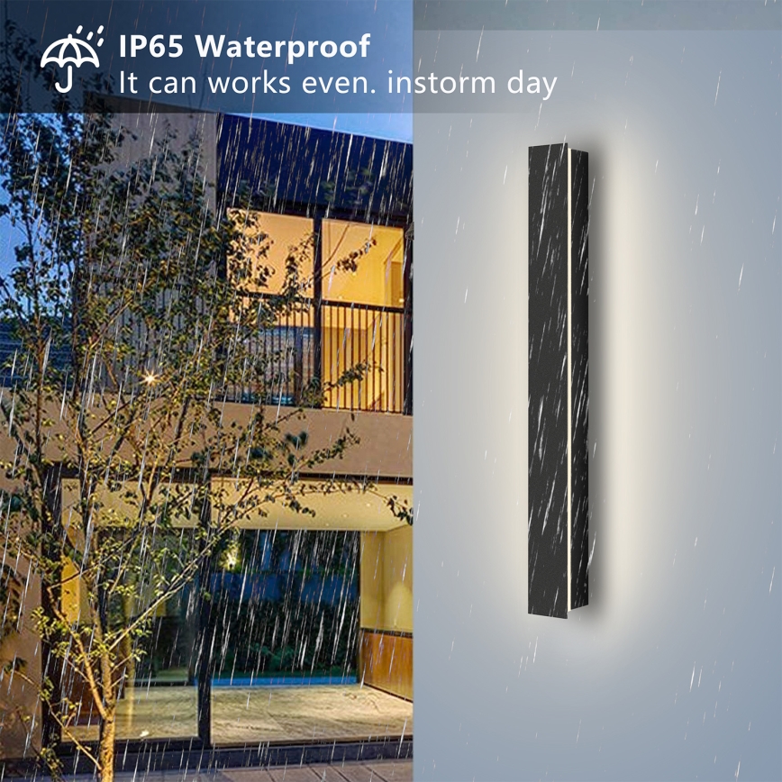 Brilagi - Aplique de parede LED para exterior LINEAR LED/12W/230V 4000K IP65 50 cm preto CRI 90