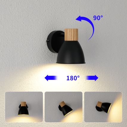 Brilagi - Aplique spot de parede ODENSE 1xE14/10W/230V madeira/preto