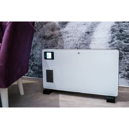 Brilagi - Aquecedor elétrico direto/convector 1000/1300/2300W LCD/temporizador/TURBO/termostato branco + controlo remoto