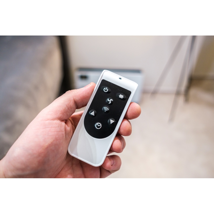 Brilagi - Aquecedor elétrico direto/convector 1000/1300/2300W LCD/temporizador/TURBO/termostato branco + controlo remoto