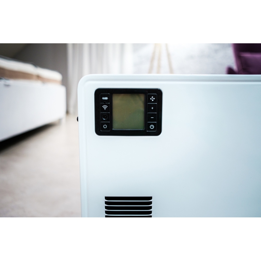 Brilagi - Aquecedor elétrico direto/convector 1000/1300/2300W LCD/temporizador/TURBO/termostato branco + controlo remoto