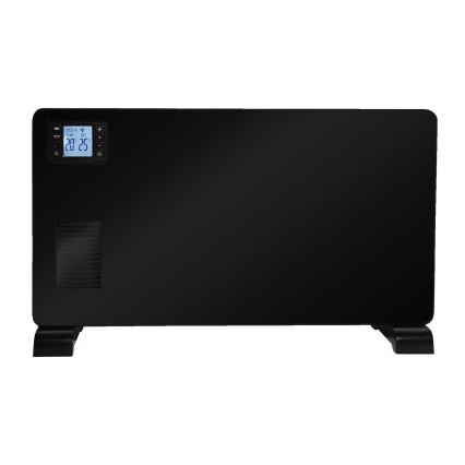 Brilagi - Aquecedor elétrico/convector 1000/1300/2300W LCD/temporizador/TURBO/termostato preto + controlo remoto