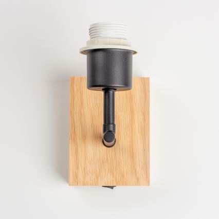 Brilagi - Candeeiro de parede infantil BOBO WOOD 1xE27/25W/230V carvalho/preto/creme/coelhinhos
