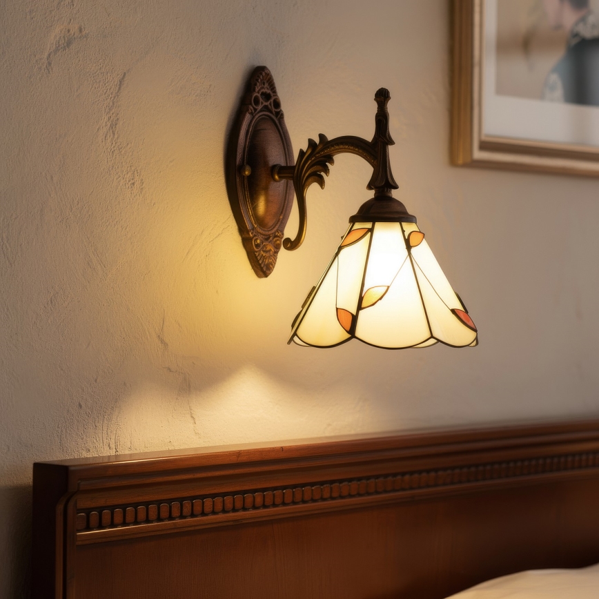 Brilagi - Arandela em vitral estilo Tiffany FOLIA 1xE14/40W/230V