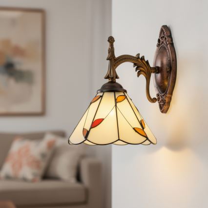 Brilagi - Arandela em vitral estilo Tiffany FOLIA 1xE14/40W/230V