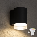 Brilagi - Arandela exterior LED RGBW dimerizável MATERA 1xGU10/4,8W/230V 3000K IP54 preta + comando remoto