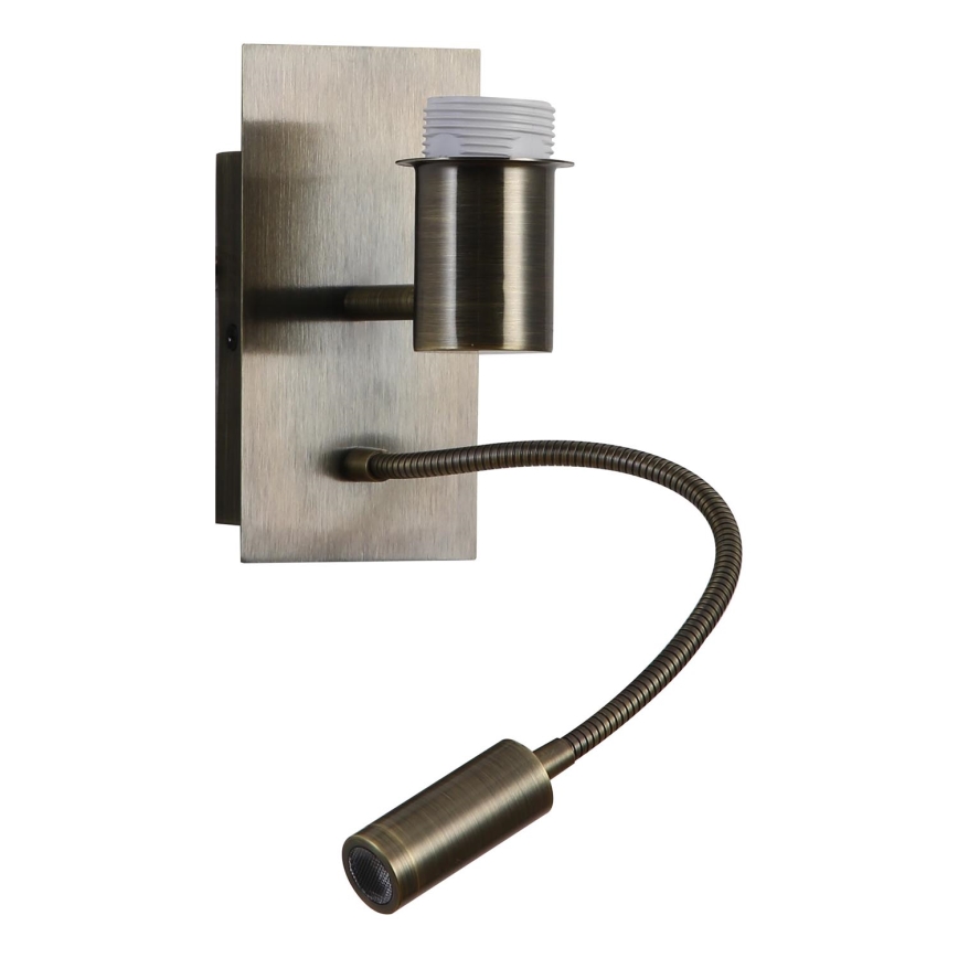 Brilagi - Aplique de parede LED flexível NUBILA 1xE27/25W/230V + LED/3W latão/laranja