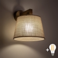 BRILAGI - Arandela LED LATTE SABIA 1xE27/15W/230V pinho/bege
