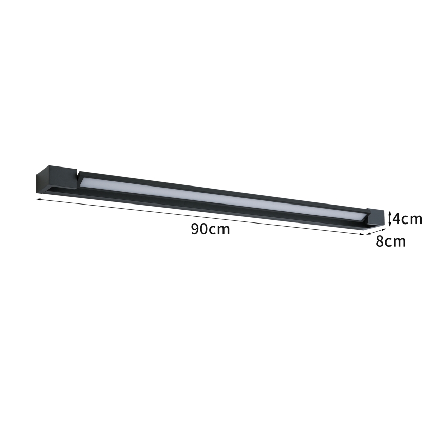 BRILAGI - LED Aplique de parede exterior AQUA LINE LED/24W/230V 90 cm IP44 preto CRI 90