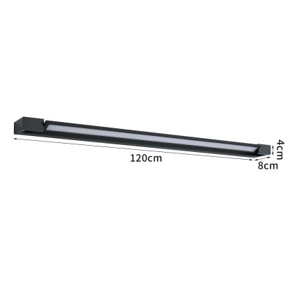 BRILAGI - LED aplique de parede exterior AQUA LINE LED/36W/230V 120 cm IP44 preto CRI 90