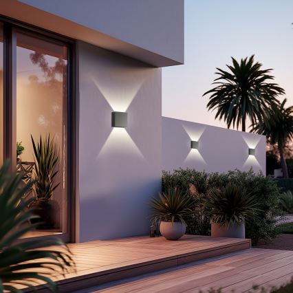 Brilagi - Arandela LED para exterior DOUBLERAY LED/4W/230V antracite IP65