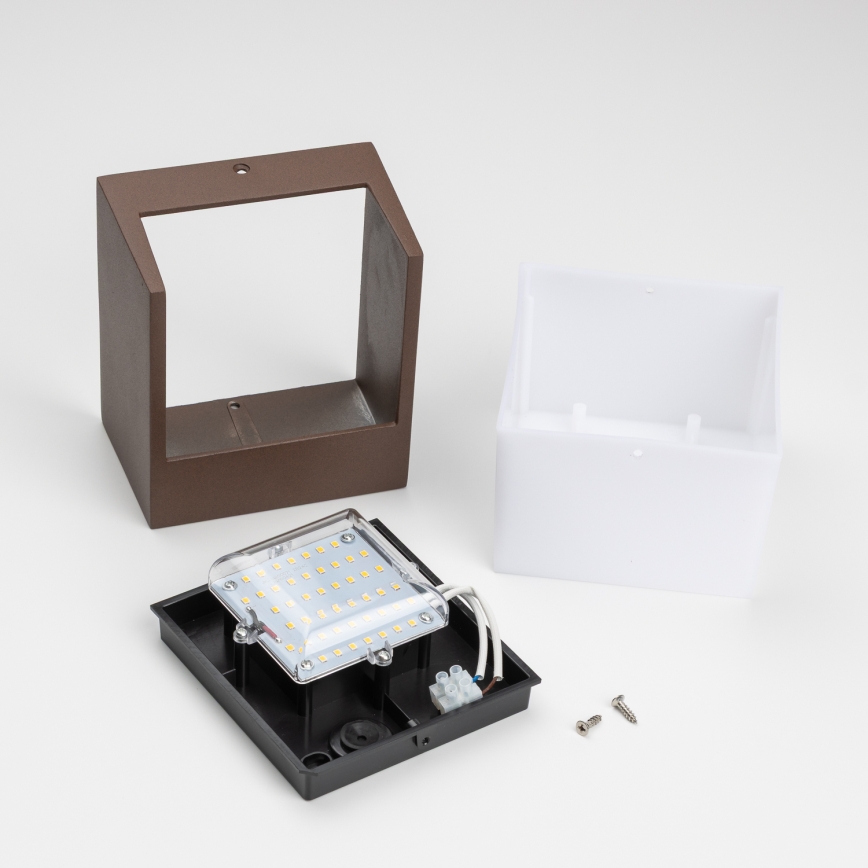 BRILAGI - Arandela LED para exterior TERNI LED/12W/230V castanha IP44