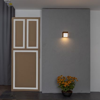 BRILAGI - Arandela LED para exterior TERNI LED/12W/230V castanha IP44