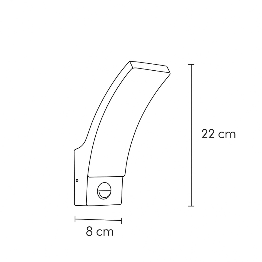 Brilagi - Luminária de parede LED para exterior com sensor ARCELO LED/9W/230V IP44