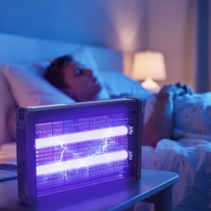 Brilagi - Armadilha eléctrica para insectos 2xUV/18W/230V 100 m2 preta