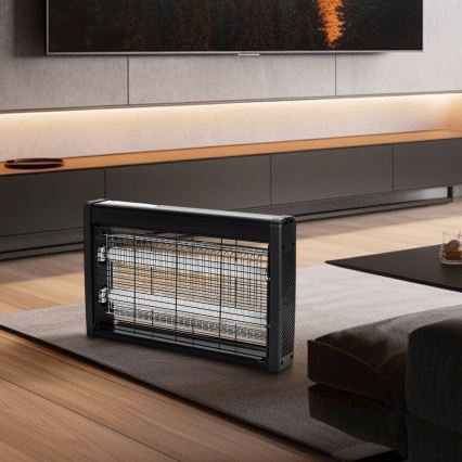Brilagi - Armadilha eléctrica para insectos 2xUV/18W/230V 100 m2 preta