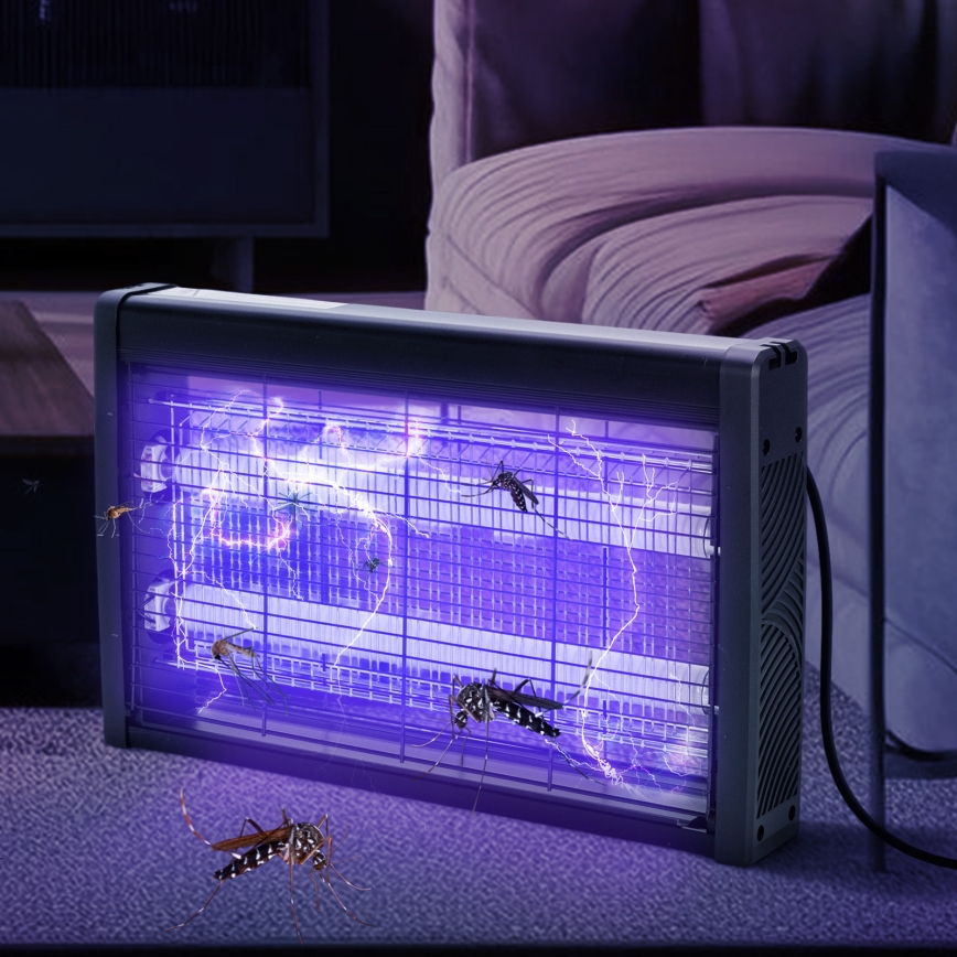 Brilagi - Armadilha eléctrica para insectos 2xUV/18W/230V 100 m2 preta