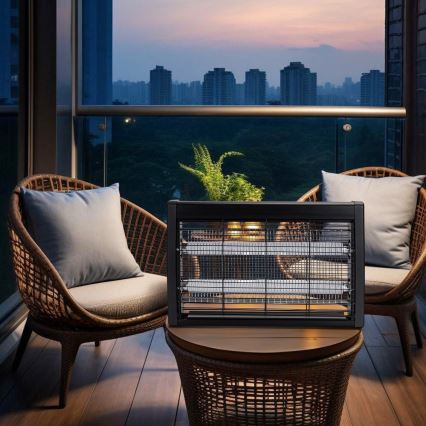 Brilagi - Armadilha elétrica para insetos 2xUV/10W/230V 60 m2 preta