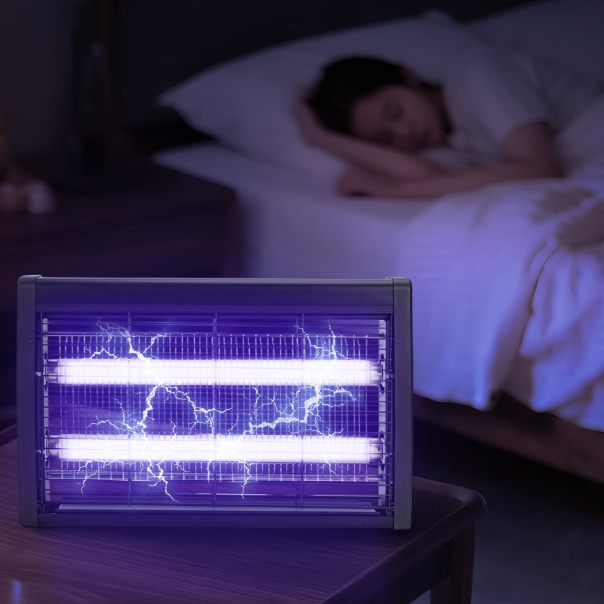 Brilagi - Armadilha elétrica para insetos 2xUV/10W/230V 60 m2 preta