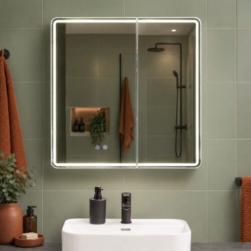 BRILAGI - Armário de banheiro espelhado com iluminação LED NOTO DOUBLE 78x70 cm