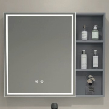 BRILAGI - Armário de casa de banho com espelho e iluminação LED AVOLA SINGLE 75x70 cm