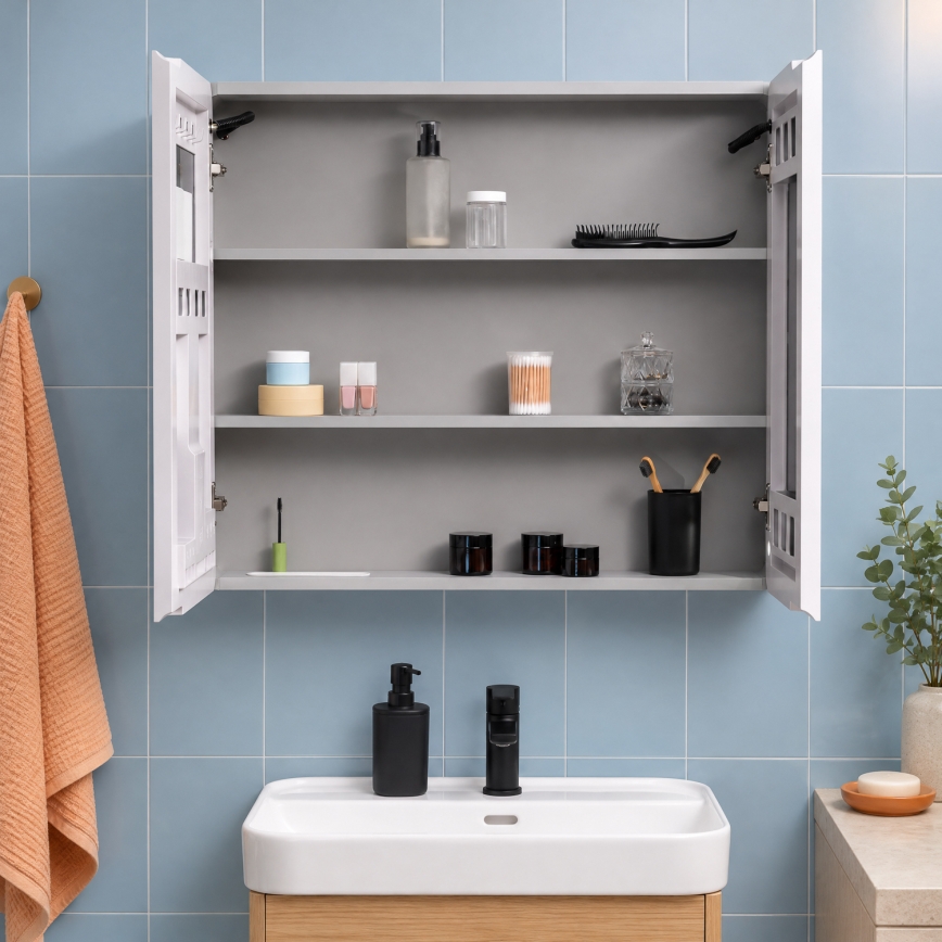 BRILAGI - Armário de casa de banho com espelho e iluminação LED NOTO DOUBLE 78x65 cm