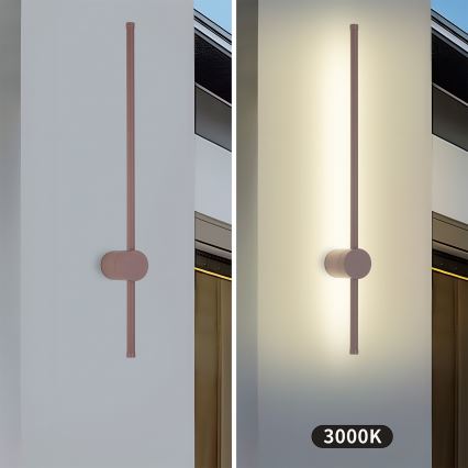Brilagi - AURA Aplique de parede exterior LED/12W/230V 3000K IP54 65 cm castanho CRI 90